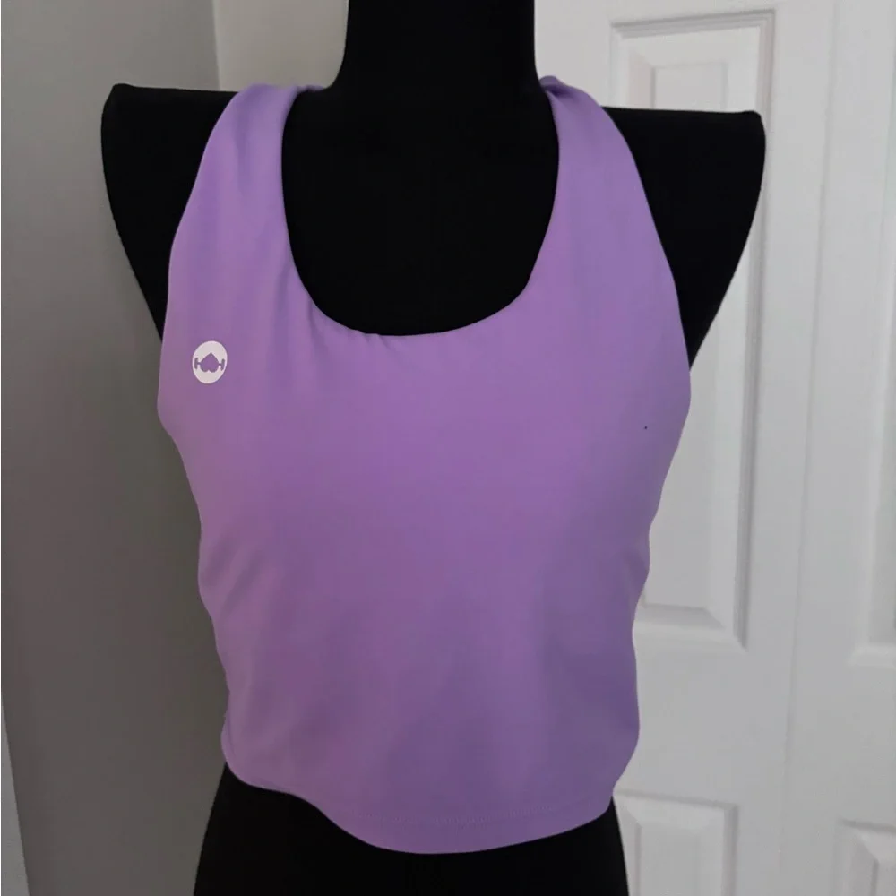 Lilac Scoop Neck Sports Bra Tank Top